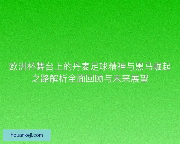 欧洲杯舞台上的丹麦足球精神与黑马崛起之路解析全面回顾与未来展望